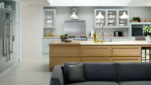 Shaker Light Oak & Winter Blue